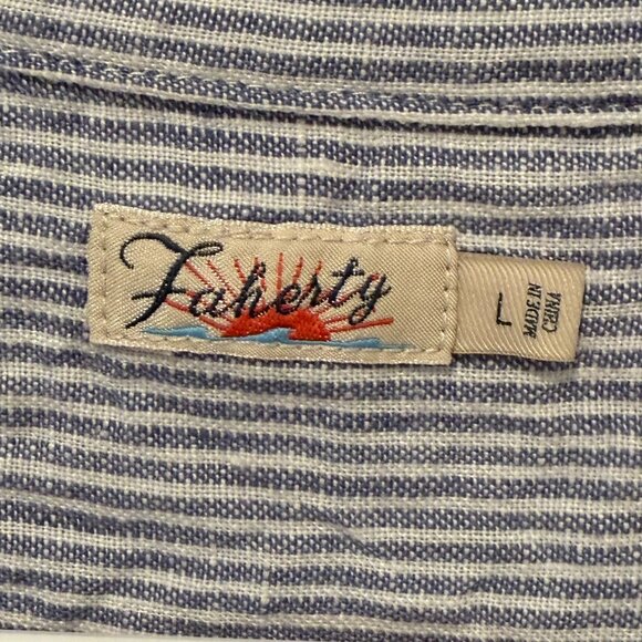 Faherty Isha Dress Blue Mini Stripe Size Large with Pockets! - Picture 6 of 6